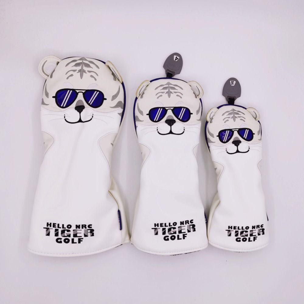 PU Leather Tiger Golf Cover Soft Golf Headcover Golf Protector Set Golf Club Covers Women