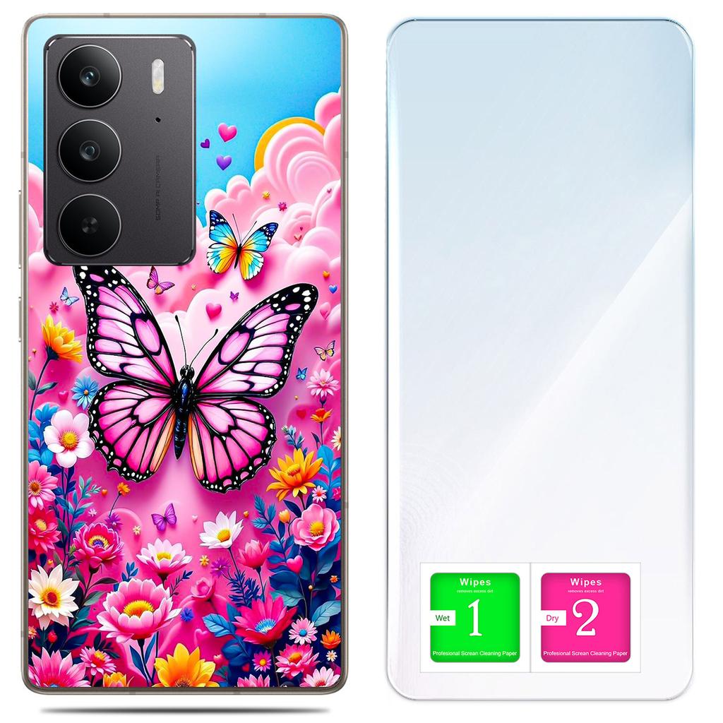Etui Do Realme C75 / 14X 5G Obudowa Foto Case Plecki Motyl + Szkło 9H