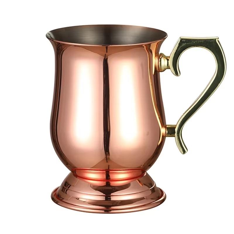 Hammered Copper Plated Stainless Steel Moscow Mule Mug Drum-Type Beer Cup Coffe Cup Water Glass Drinkware