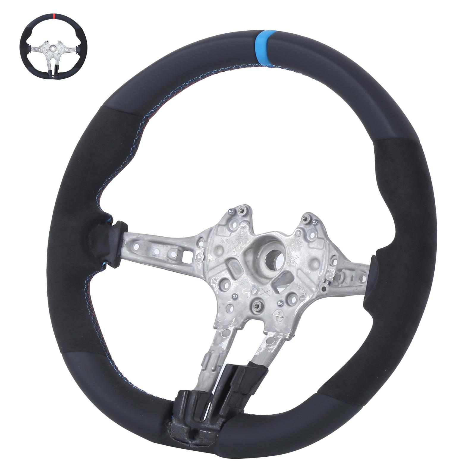 

For M Performance V2 Flat Bottom Nappa Suede Steering Wheel Replacement for F8X M2 M3 M4 Steering Wheel Nappa Steering Wheel армия зеленый