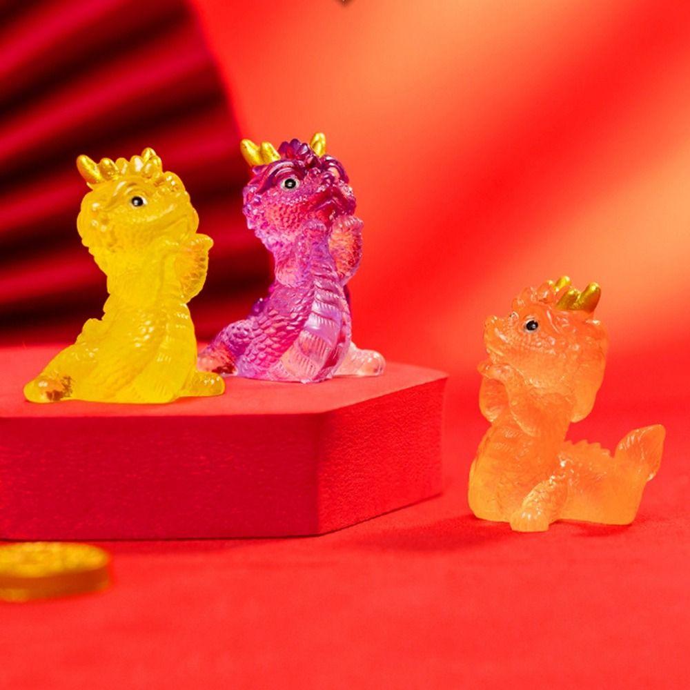 Small Transparent Resin Dragon Ornaments Cartoon Auspicious Dragons Dragon Figurine  Children