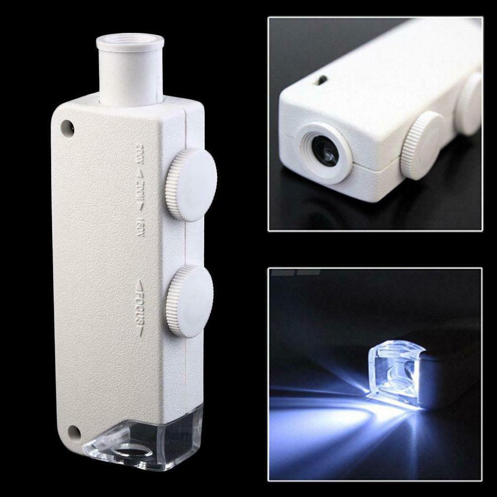 

1pcs Quality Handheld 160x-200x Magnification Zoom Len Led Lighted Light Lamp Pocket Microscope Magnifier Loupe Hot Sale