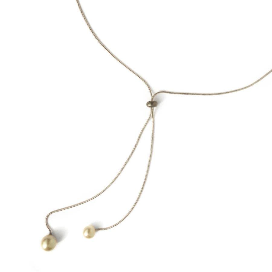 

[MELODY] [Melody Accessories] Изготовлено в Японии, регулируемый на скользящем узле колье-лариат с дизайном в виде вишни (Серебряный цвет)