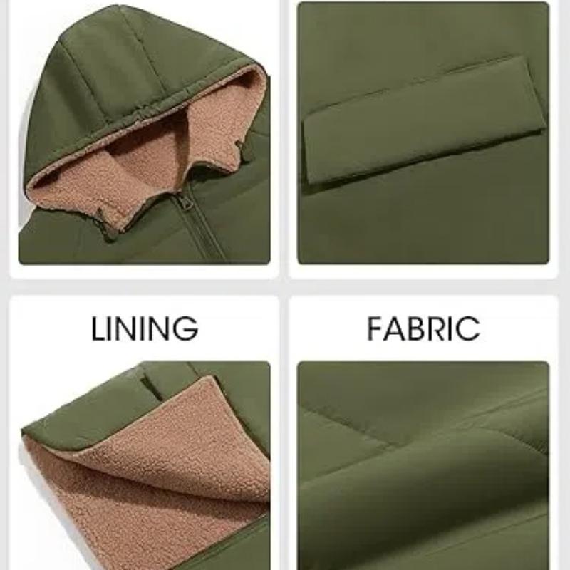 Womens Reversible Puffer Jackets Casual Fleece Sherpa Zip Up Hooded Warm Winter Coats