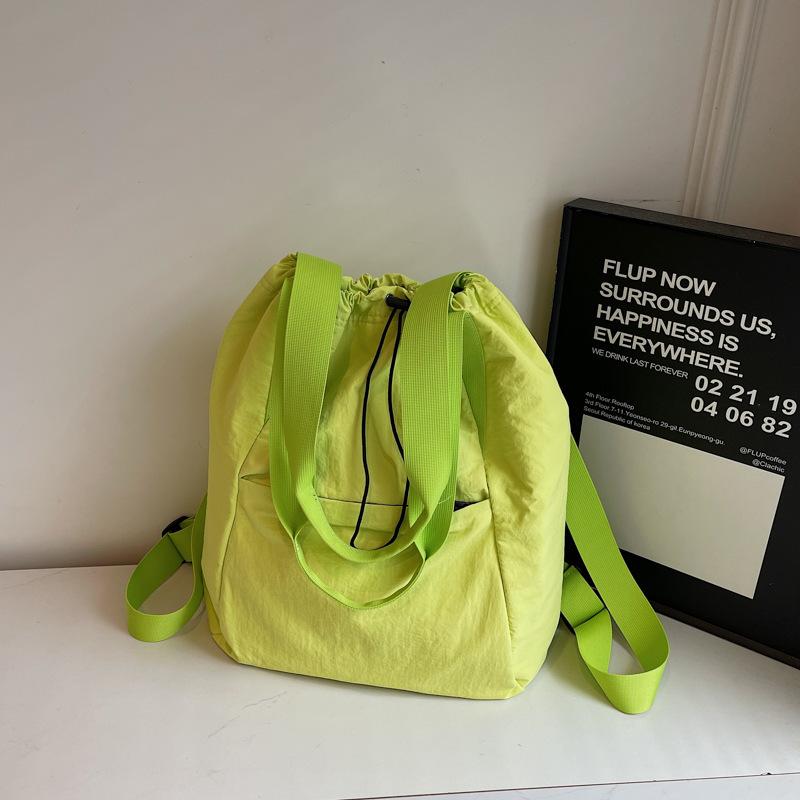 Schoolbag Fashion Drawstring Backpack Women's 1011 Spring New Simple Handheld Shoulder Bag Large Capacity Travel Backpack