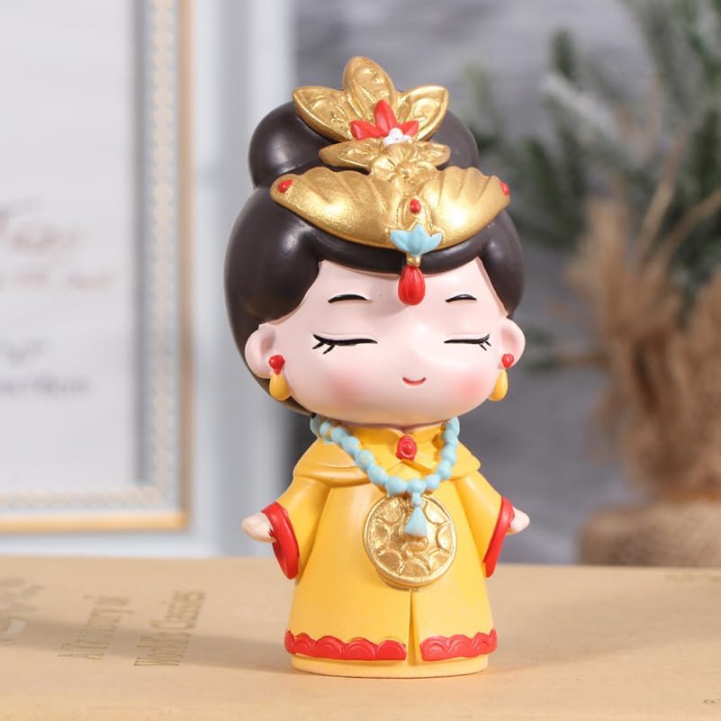 Garneck 2Pcs Chinese Empress and Emperor Cake Decoration Traditional Chinese Figurines Resin Tabletop Decor Statues for Wedding Birthday Bridal