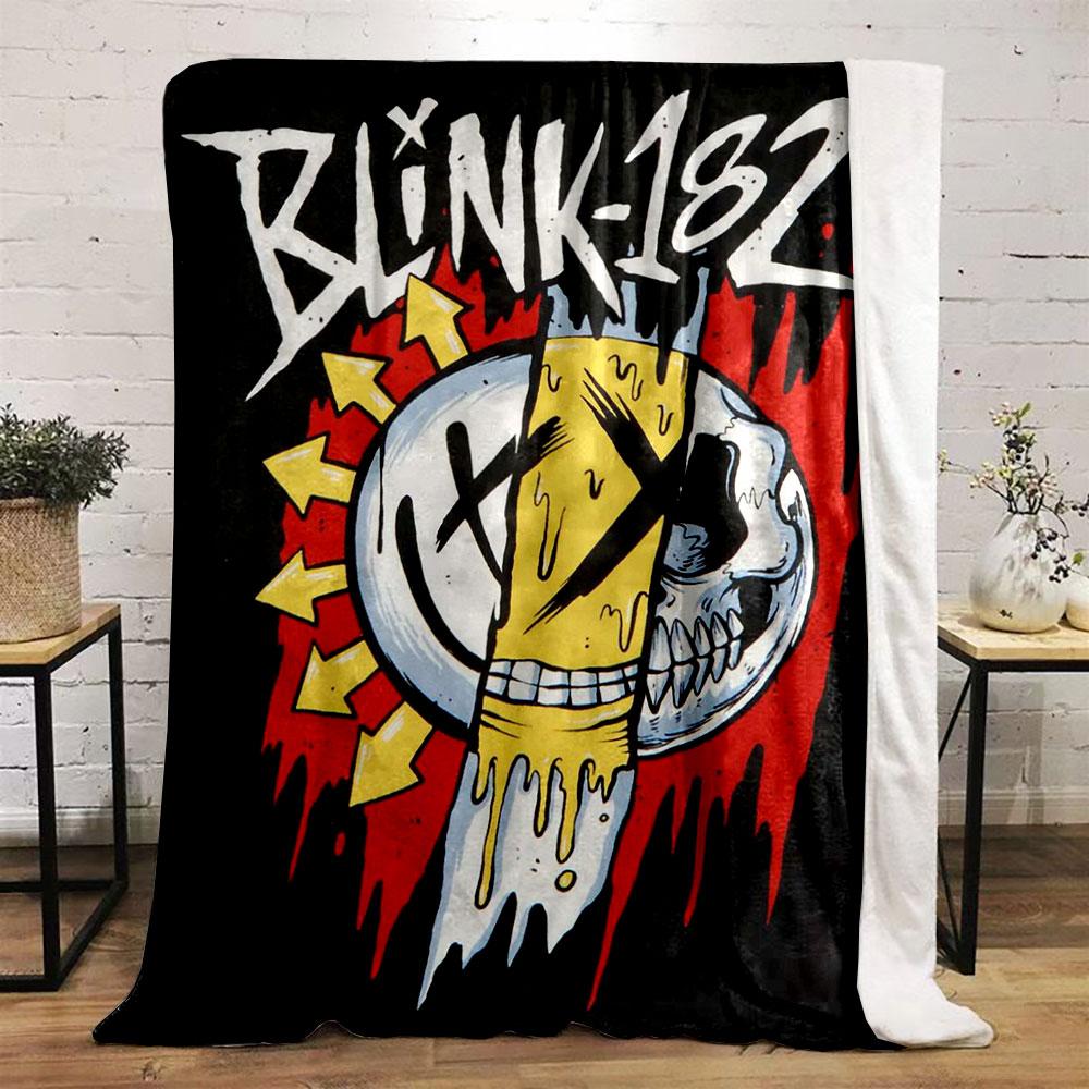 Smiley Skull Patterned Rock Style Blanket bedroom Blanket for Livingroom Couch lunch break Soft Cozy throw for Friend's festival Gift