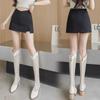 Women's Summer High-Waist Black A-Line Skirt with Anti-Exposure Slit