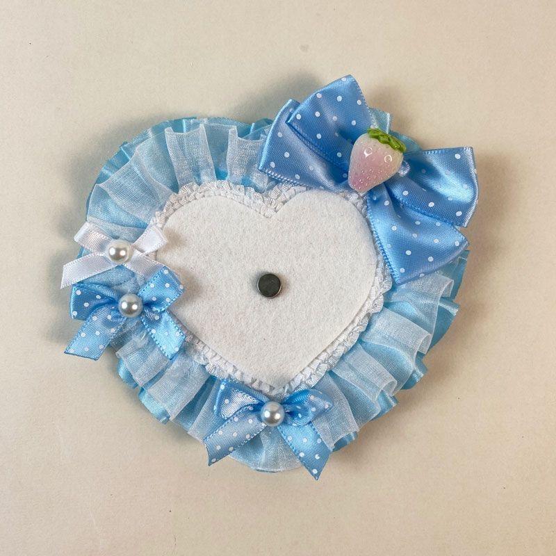Badge Holder Heart Idol Photo Display Lace Bow Pearl  Ita Bag Accessories 58mm DIY Ita Bag Decoration Lolita Cosplay Accessorie
