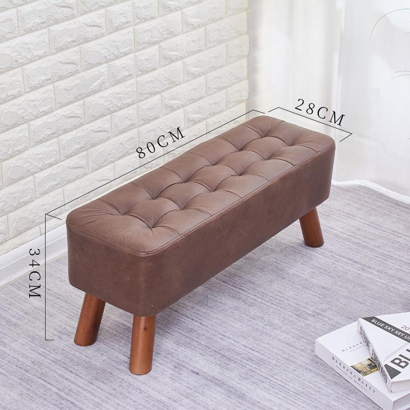 1PC Creative Curved Storage Stool Ottoman, Living Room Sofa Shoe Changing Stool with Wooden Legs for Bedroom Bedside