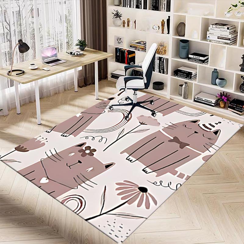 1PC cat flower Carpet Ultra Soft, Thick & Absorbent, Non Slip Machine Washable Mat for Entryway