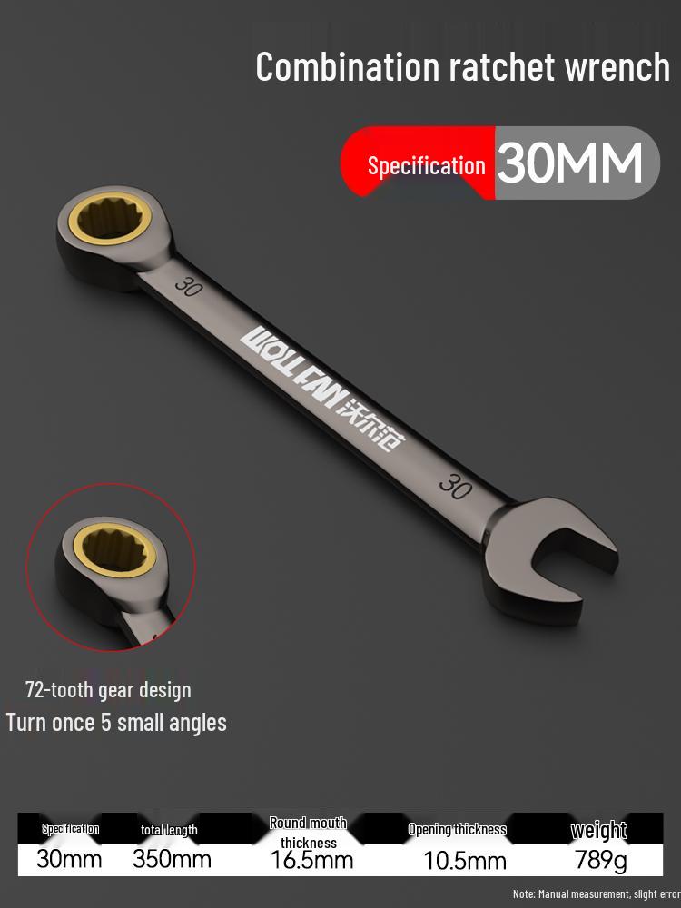 Dual-Ended Ratchet and Flower Wrench Set: Labor-Saving, Quick Two-Way Wrench Tools for Auto Repair (Sizes 8-27).