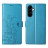 For Samsung Galaxy A36 5G Wallet Case Butterfly Floral Imprint PU Leather Phone Cover with Wrist Strap