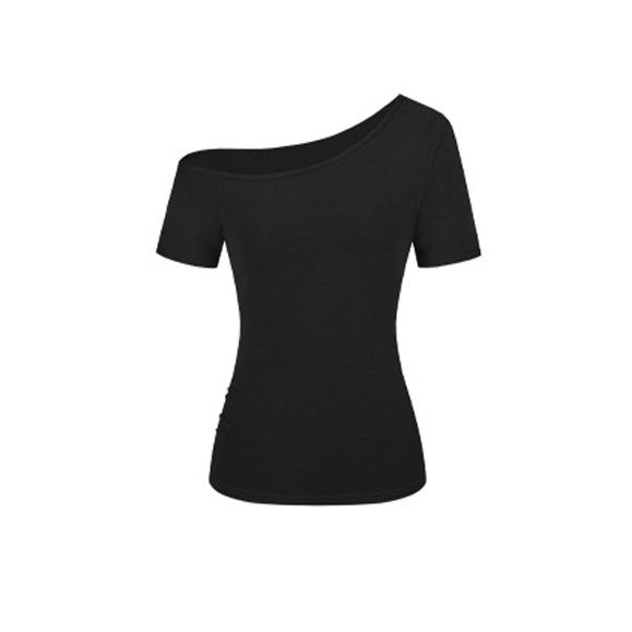 Summer MODAL COTTON Sexy Off Shoulder T Shirt Women’s Short-sleeve T-shirt Casual Slim Elastic Skinny Y2k Tops Women Clothing