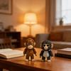 2Pcs 3D Printed Monkey Figurine Movable Joints Mini Orangutan Statue Fidget Toy Home Office Desktop Decoration Ornament