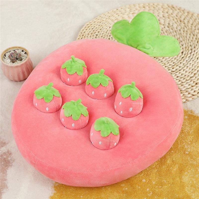 Good-Strawberry Plush Cartoon Happy Fruit Park Pillow Picking Strawberry