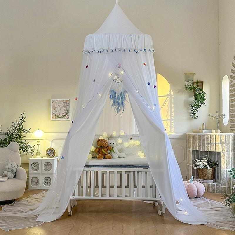 Dome Bed Curtain Children's Indoor Light-proof Bed Curtain Windproof Bedside Ceiling Blackout Double-layer Mosquito Net Curtain