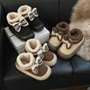 Japanese less heart bow thick-soled velvet snow boots 2025 new round head versatile thermal cotton shoes