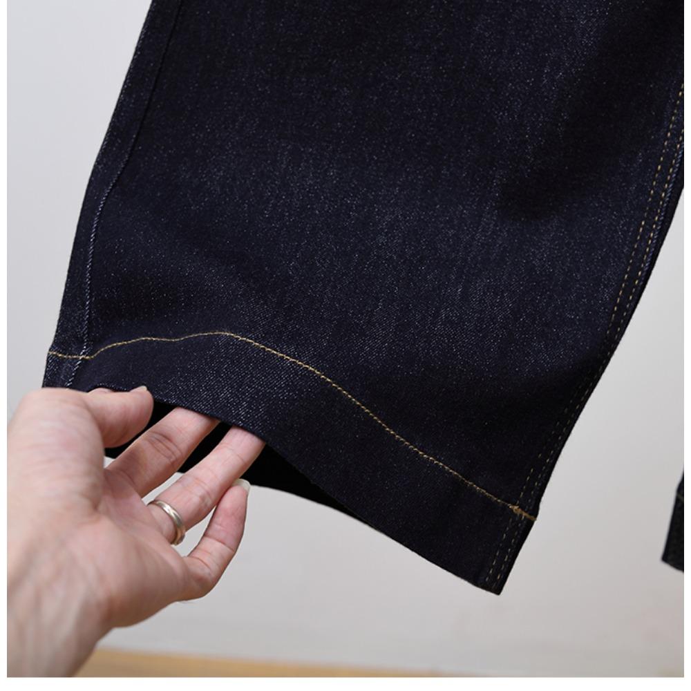 DIMANAF 2025 Plus Size Autumn Women Jeans Pants Denim Wide-leg pants Elastic Basic Blue High Waist Trousers Oversize Fashion New Pants 5XL