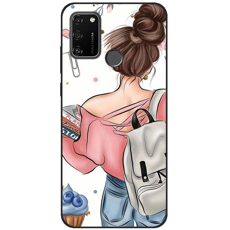 For HONOR 9A Case 6.3" Soft Silicon Tpu Phone covers On Huawei Honor 9A 9 A MOA-LX9N Back Bag Funda Shell black tpu case