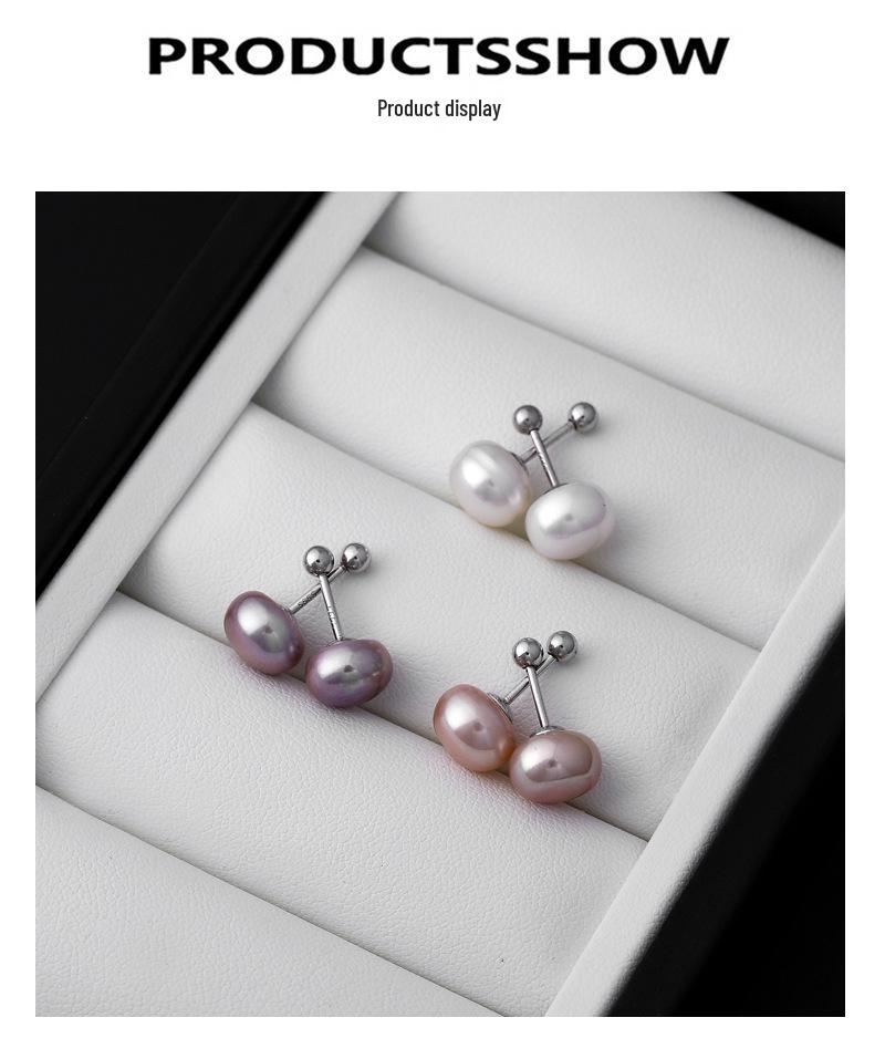 Elegante 999er Sterling Silber Schraubverschluss Süßwasserperlen Steckerohrringe für Damen - Leichter Luxus, Anti-Drop, Nischen-Design