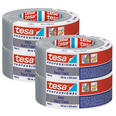 Tesa Duct Tape Waterproof Fabric Repair Tape Silver 50M X 50Mm X 2