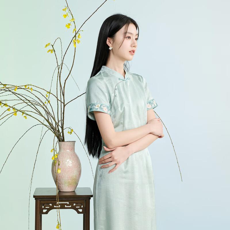 Sancai New Chinese Style Cheongsam Long Dress