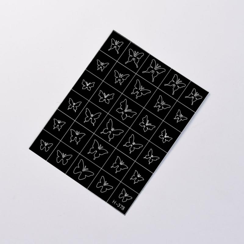 Hallow Butterfly Bow Knot Nail Art Sticker Self Adhesive Sticker Manicure Salon Supply French Smudge Template Auxiliary Sticker