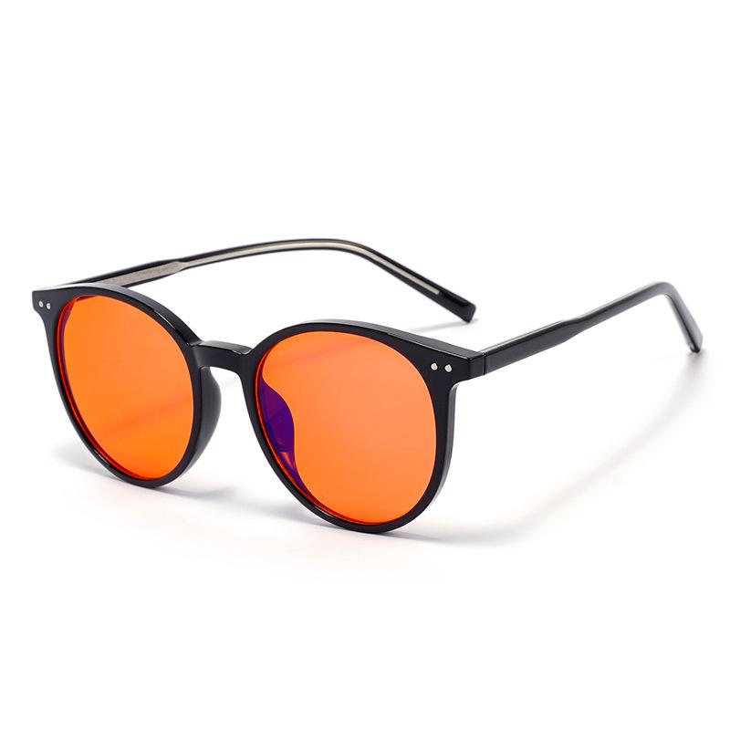 2026 New Anti-Blue Light Glasses Radiation Protection with Melatonin for Better Sleep TR90 Eyeglass Frames Wine Red Orange Lens