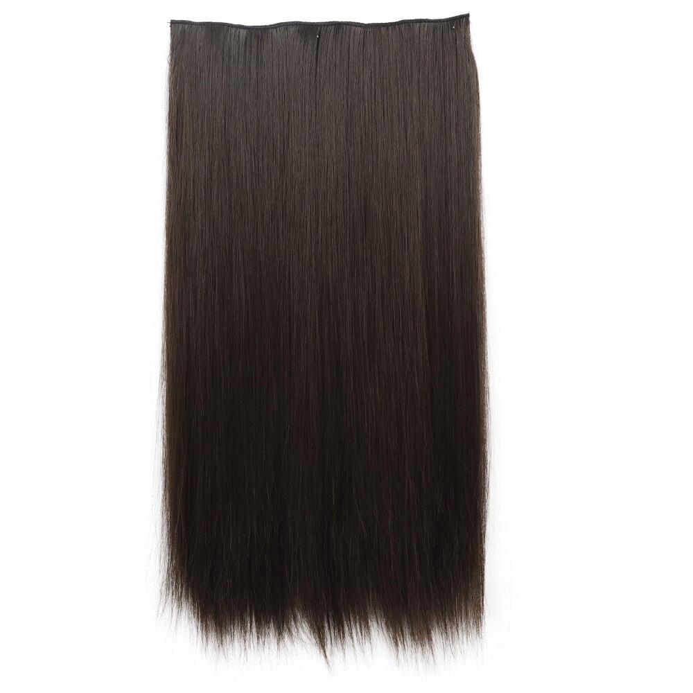 Синтетические длинные прямые волосы для наращивания 5 зажимов в волосах термостойкие — фото 11