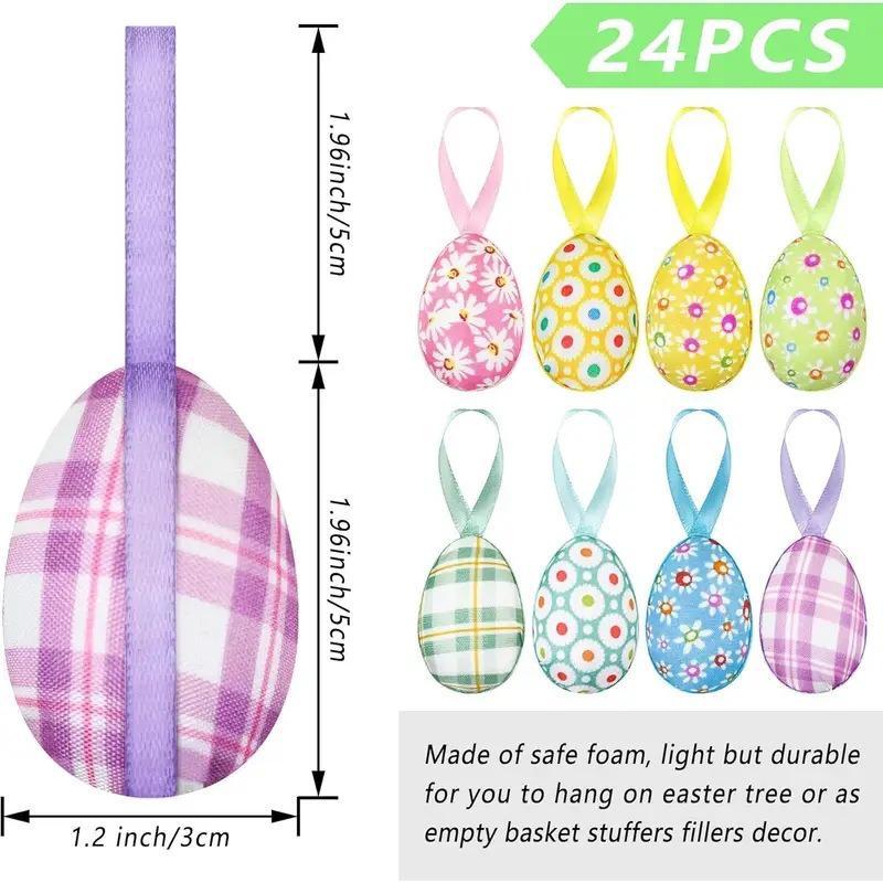 Indoor Party Decoration Props Easter Atmosphere Flower Dot Grid Pattern Foam Egg Hanging Festival Scene Decoration Props