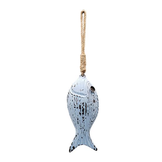 Wall Hanging Decoration Fish Shaped Wood Carving Pendant with Lanyard Easy to Hang Versatile Wall Art for Bathroom Door Entrance