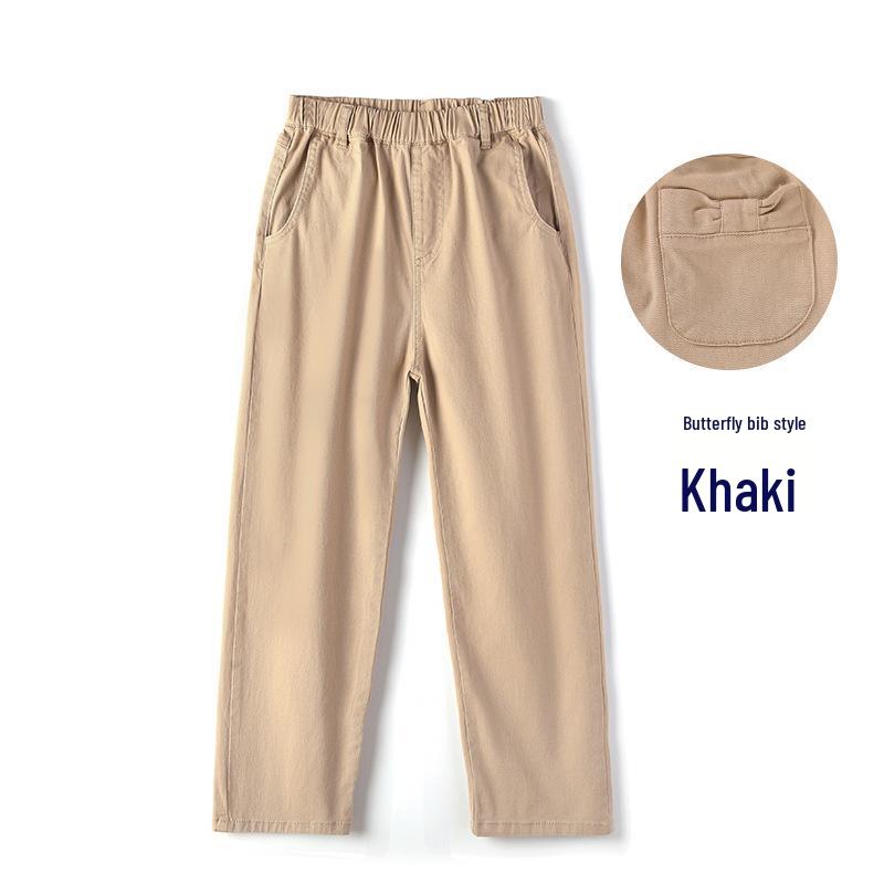 Khaki School Uniform Pants for Primary and Middle School: Boys' Spring/Autumn Cotton Casual Pants & Girls' Stretch Cotton Long Pants