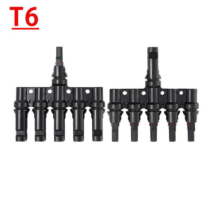 PV Connector T Type Parallel Connection Solar Panel System Waterproof Connector Branch Two Pieces Solar Cell Connect Plug