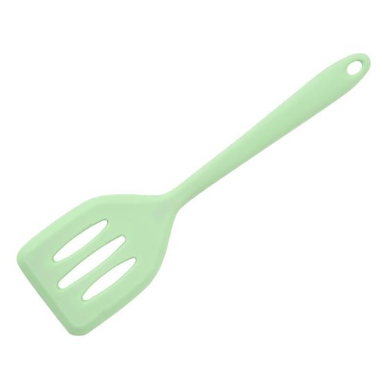 Food Grade High Temperature Resistance Slotted Spatula with Hole Arc Edge Long Handle Baking Shovel Household Supplies