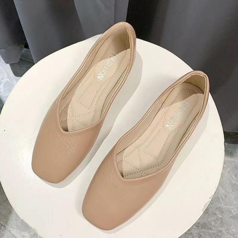 Multi-color Low-heeled Women's Shoes 2024 Granny Shoes Shallow Mouth Flats Casual Versatile Wear one shoe twice Zapatos De Mujer