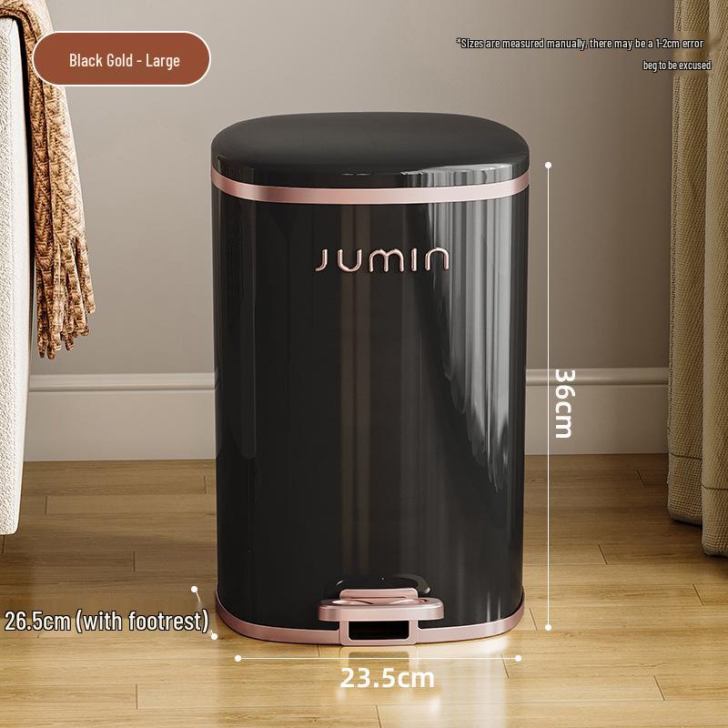 Elegant Large-Capacity Trash Can with Foot Pedal & Lid for Home Use: Kitchen, Living Room, Bedroom, Bathroom, Toilet. Plastic Bin & Paper Basket.