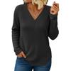 2025 New Autumn and Winter Women's Casual V-neck Long-sleeved Pullover Loose Women's T-shirt
