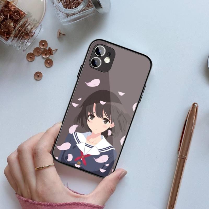 Katou Megumi Saekano Phone Case For IPhone 14 13 12 11 XS X 8 7 6 Plus Mini Pro Max SE 2022 Black PC TPU Glass Phone Cover