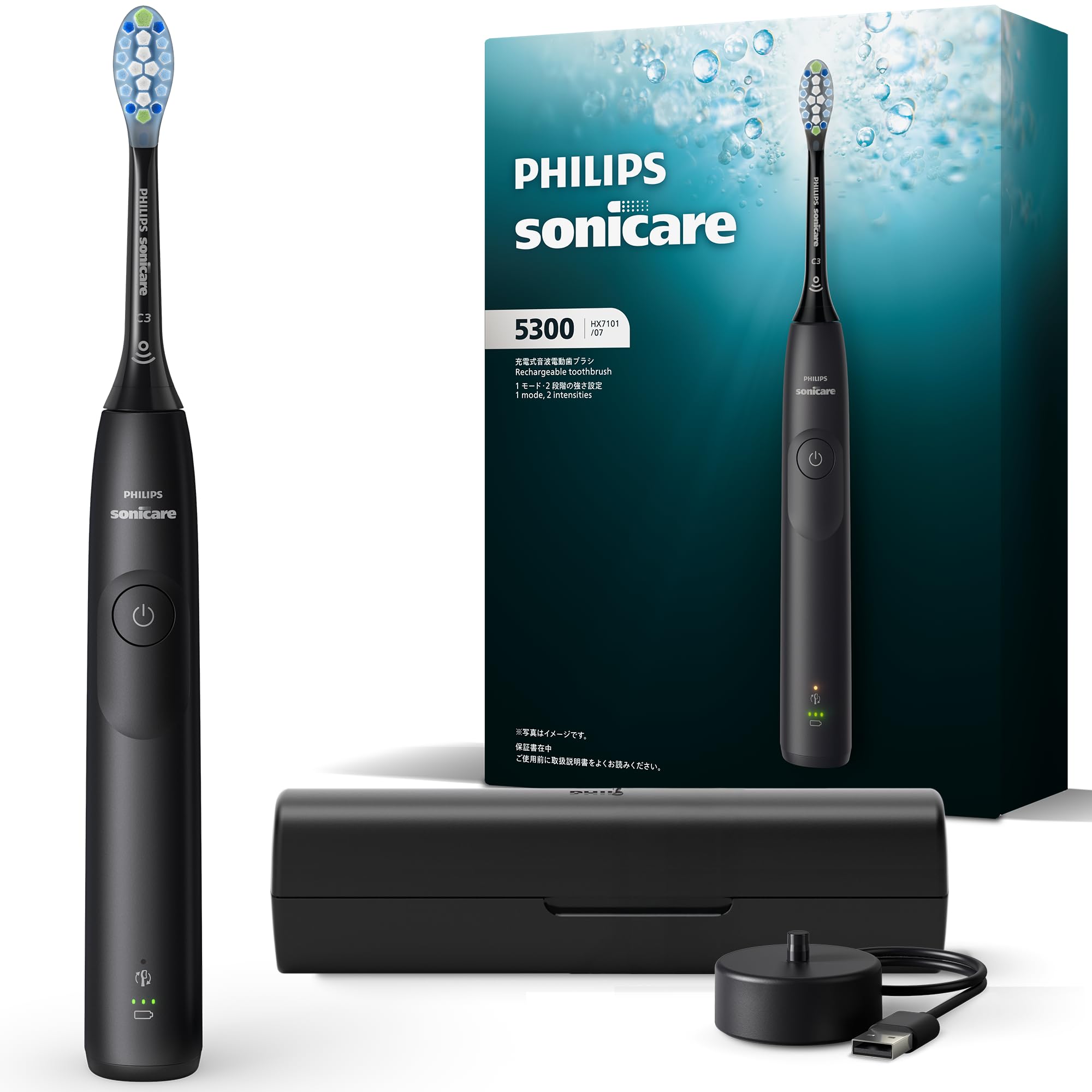 

Электрическая зубная щетка Philips Sonicare ProtectClean 5300, насадка Clean, зарядное устройство и дорожный чехол, черный [Модель 2025] (Премиальная голова, подставка, в комплекте) чёрный