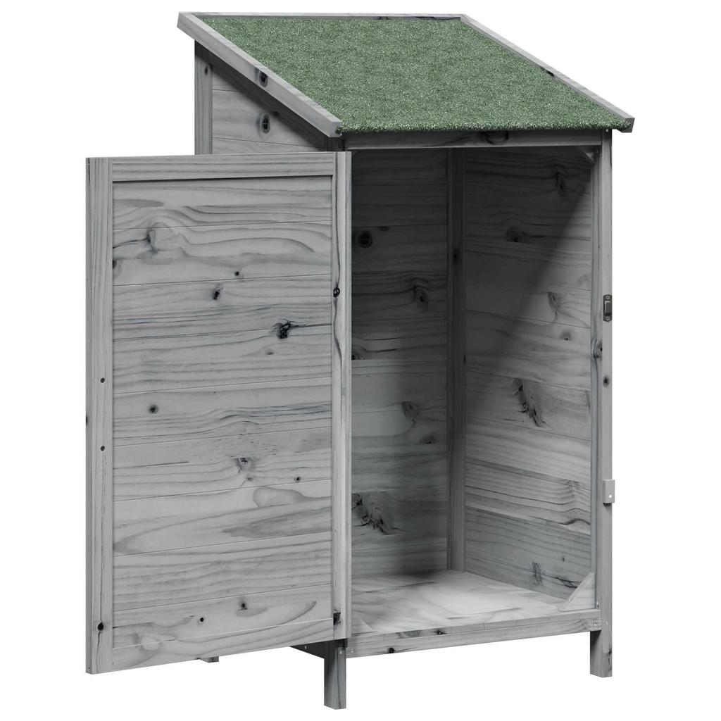 Garden Shed Gray 59.5 X 56 X 113.5 Cm Solid Spruce Wood