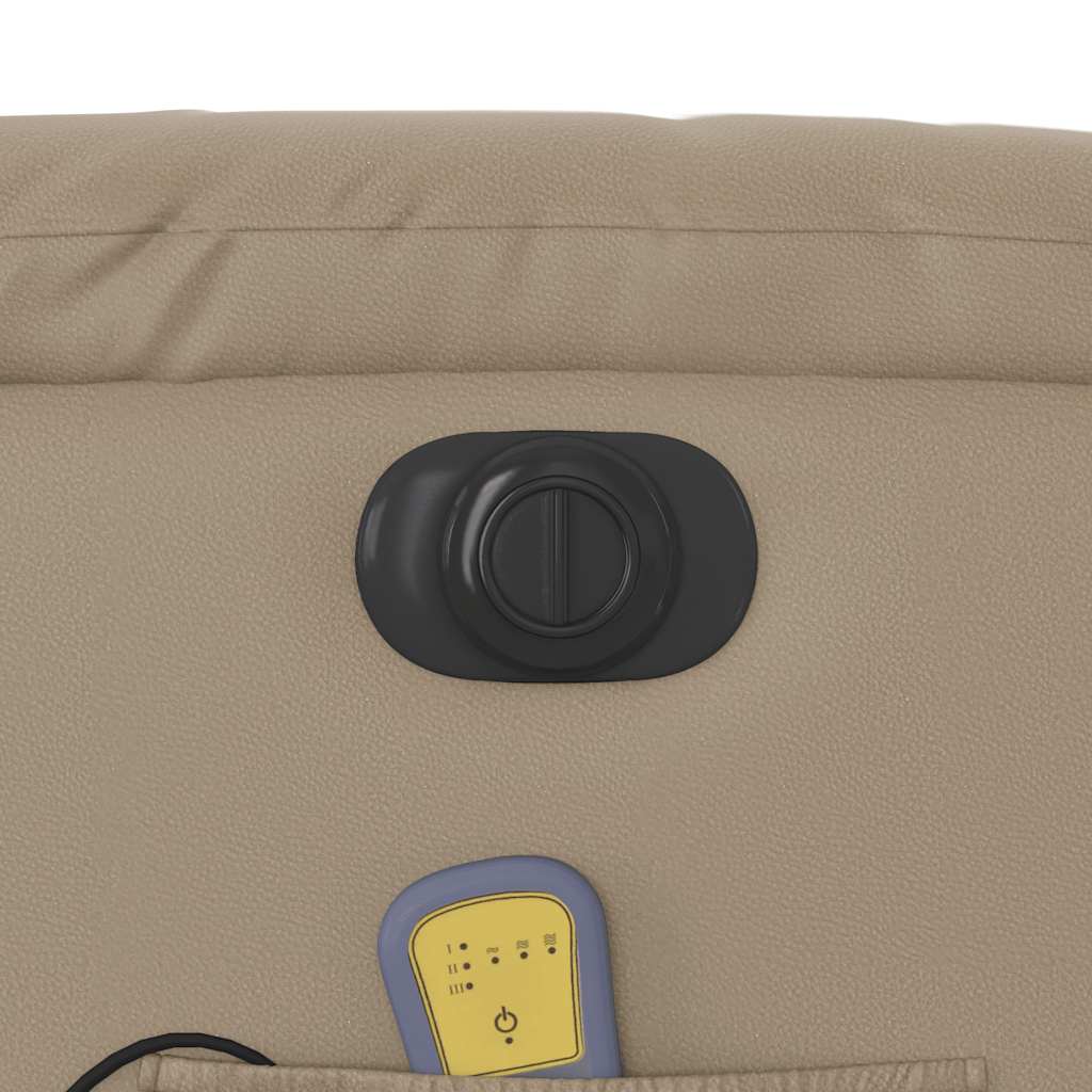Electric Massage Recliner Cappuccino Brown Faux Leather