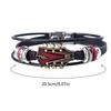 Punk Style Braided Guitar Bracelet Zinc Alloy Adjustable Buckle Manual Woven Faux Leather 3-Layered Punk Retro Wrist Jewelry