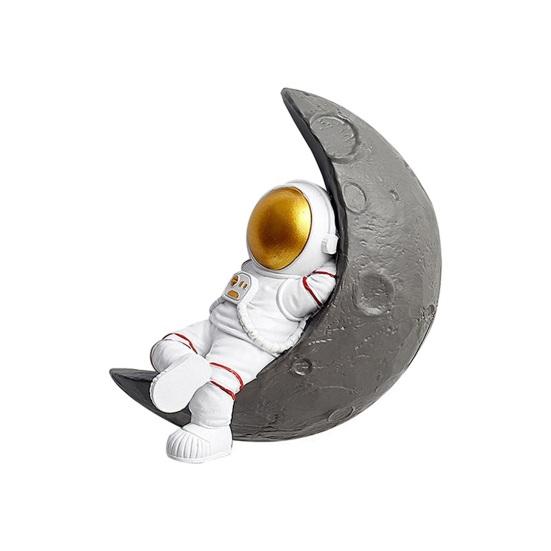 Three Dimensional Wall Decoration Astronaut Moon Resin Craft 3D Space Theme Hanging Ornament Kids Room Decor