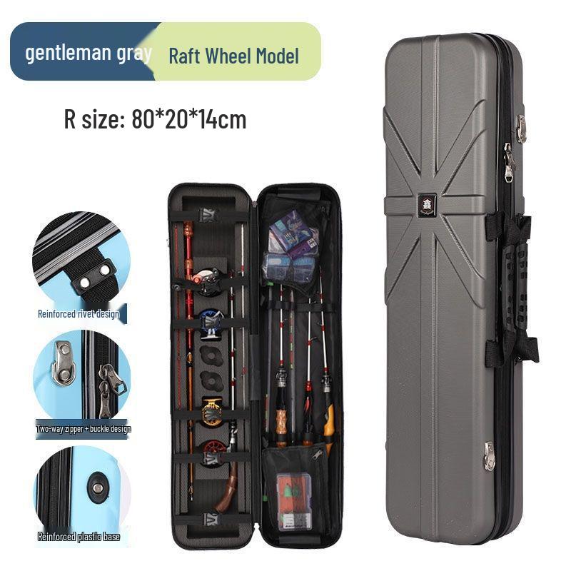 Lightweight Waterproof Hard Shell Fishing Rod Bag for Ice, Raft, and Sea Fishing - Multiple Sizes Available