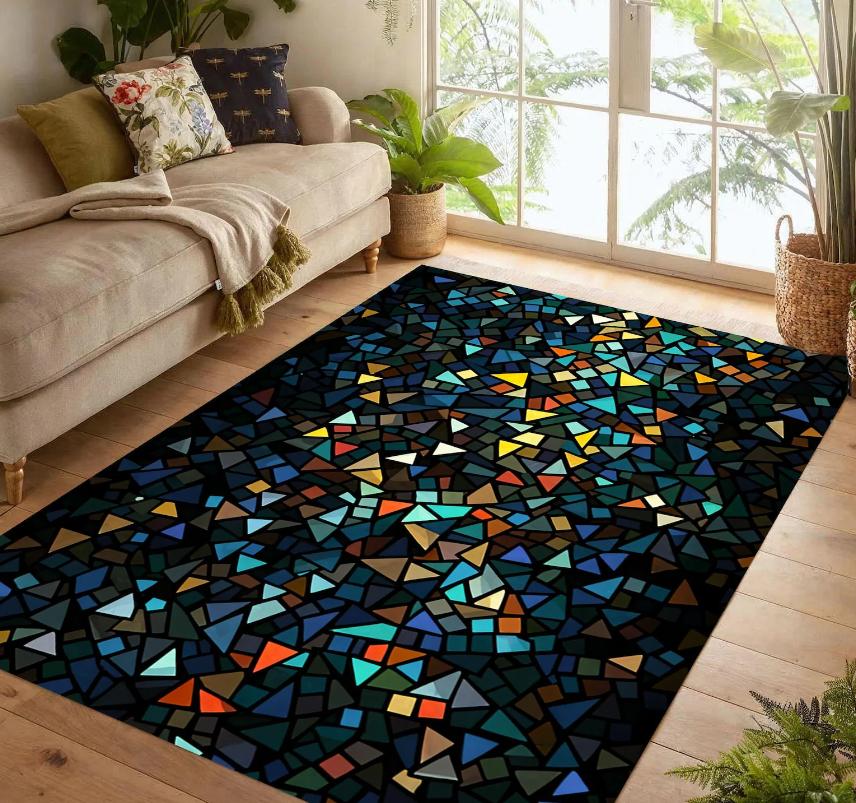 Teal Butterfly Floral Rug Orange Monarch Garden Carpet, Non-Slip Machine-Washable Carpets Home Decoration