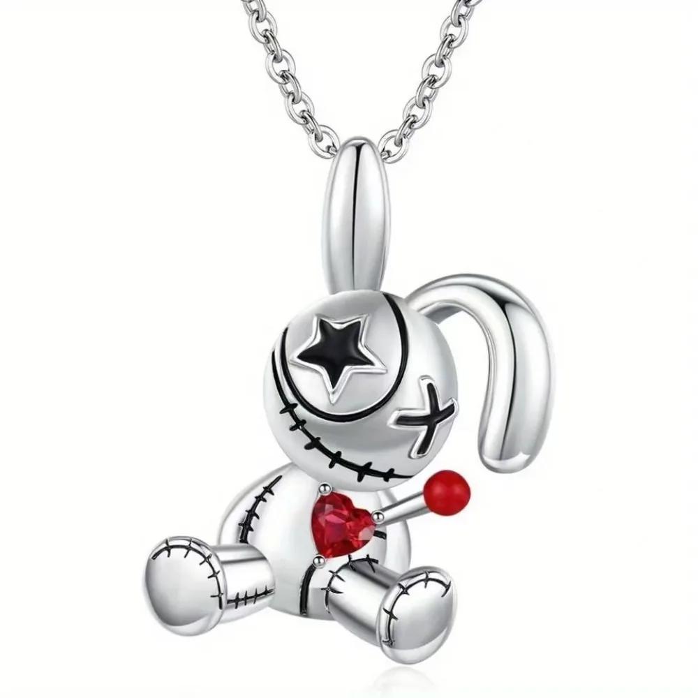 

New Punk In For Women Fashion Zircon Gifts Ghost Doll Bell Man Necklaces Pendant Chain