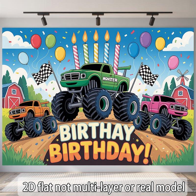 Party Backdrop Flat Monster Trucks Events Wedding Coming Ceremony Four Season Event Photo Background Front Door Decor