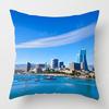 Four Seasons Universal Short Plush Pillow Case Living Room Bedroom Landscape Illustration Architectural Pattern Cushion Cover