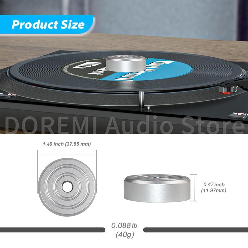 45 RPM Shock Absorber Stabilizer Turntable Adapter Aluminum 7 Inch EP Record Turntable Phonograph LP Vinyl Record Weight Clamp
